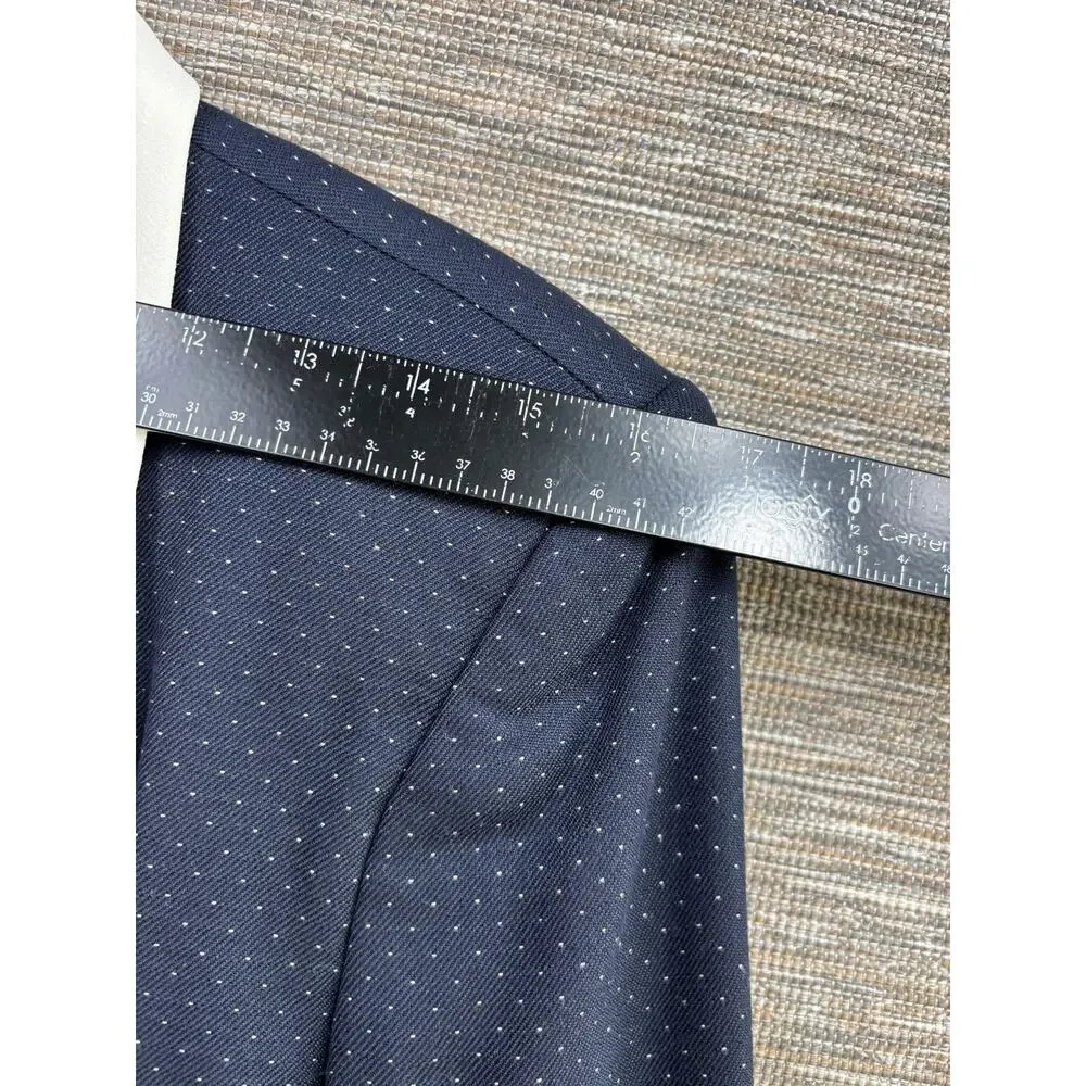 Kasper ASL Skirt Suit Womens 8 Blue Polka Dot 2 Piece Blazer Skirt Career Lined